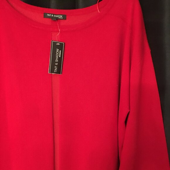 NWT Tint & Shadow red tunic sweater 1X - Picture 4 of 10